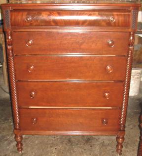 Top-Coated Mahogany Drawer Chest