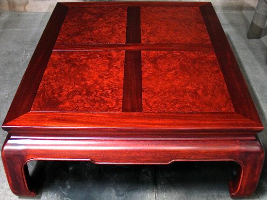 Asian Style Table With Red Finish