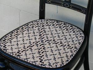 Black Parlor Chair Detail Showing Seat Weave