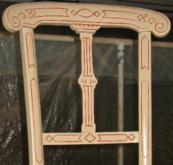 Cream Parlor Chair Showing Line Painting Completed