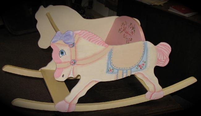 Painted Rocking Horse Chair Completed
