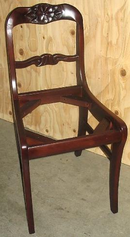 Chair With Carved Flower On Back Rail Completed