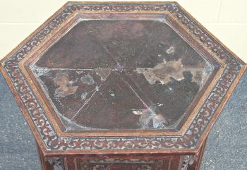 Hexagonal Table With Damaged Veneer