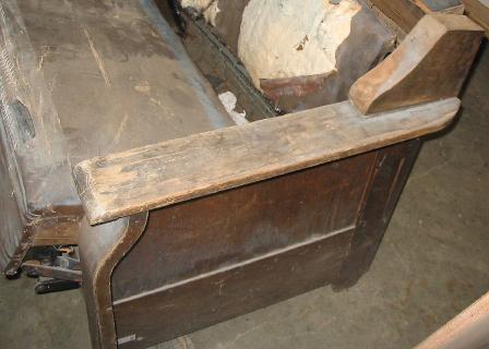 Sofa Bed Before Restoration, Detail Of Right Arm